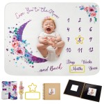 Baby Monthly Milestone Blanket, 51x40 Newborns Month Blanket Gift for Baby Shower, Soft Plush Photo Prop Blanket for Boy&Girl, Newborn Unisex Blankets with Months