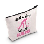 MEIKIUP Curling Gift Who Loves Curling Makeup Bag Travel Toiletry Bag Curling Lovers Gift Winter Sports Lovers Gift (Loves Curling Bag)