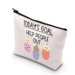 Labor and Delivery Nurse doctor Gift Todays Goal Help People Out OBGYN Zipper Pouch Makeup Bag (Help people out)