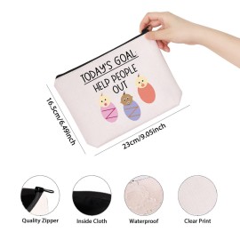 Labor and Delivery Nurse doctor Gift Todays Goal Help People Out OBGYN Zipper Pouch Makeup Bag (Help people out)