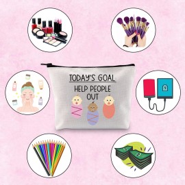 Labor and Delivery Nurse doctor Gift Todays Goal Help People Out OBGYN Zipper Pouch Makeup Bag (Help people out)