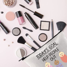 Labor and Delivery Nurse doctor Gift Todays Goal Help People Out OBGYN Zipper Pouch Makeup Bag (Help people out)