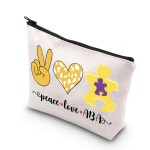 TSOTMO Behavior Therapist Gift Peace Love ABA Zipper Pouch Makeup Bag For ABA Behavior Analyst Gift (Peace love ABA)
