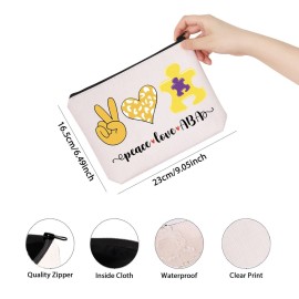 TSOTMO Behavior Therapist Gift Peace Love ABA Zipper Pouch Makeup Bag For ABA Behavior Analyst Gift (Peace love ABA)