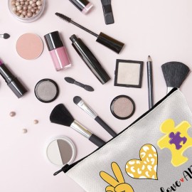 TSOTMO Behavior Therapist Gift Peace Love ABA Zipper Pouch Makeup Bag For ABA Behavior Analyst Gift (Peace love ABA)