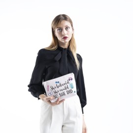 TSOTMO Optometrist Inspirational Gift She Believed She Could So She Did Optometry Zipper Pouch Makeup Bag Doctors Day Gift (She believed optometrist)