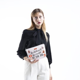 TSOTMO Vet Tech Gift Veterinary Inspirational Gift She Believed She Could So She Did Vet Tech Zipper Pouch Makeup Bag (She believed vet)