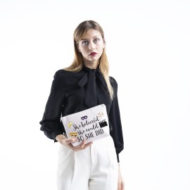 Theatre Themed Inspirational Gift She Believed She Could So She Did Actress Zipper Pouch Makeup Bag (She believed theatre)