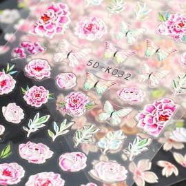 5D Engraved Flowers Nail Art Stickers, Holographic Pink Flower Nail Adhesive Sticker Design, Floral Leaf Butterfly Embossed Nail Art Decals Supplies, Manicure Resin Blossom Transfer Nail Decal Decor 5D Engraved Flowers Nail Art Stickers, Holographic Pink Flower Nail Adhesive Sticker Design, Floral Leaf Butterfly Embossed Nail Art Decals Supplies, Manicure Resin Blossom Transfer Nail Decal Decor