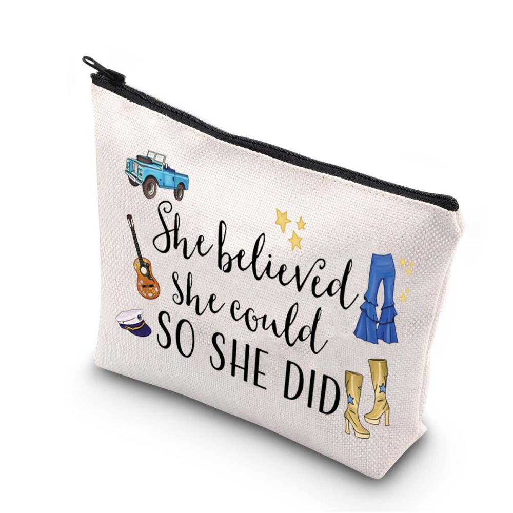 TSOTMO Donna and The Dynamos Musical Movie Lover Inspirational Gift She Believed She Could So She Did Zipper Pouch Makeup Bag (She believed Mia)