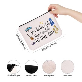 TSOTMO Donna and The Dynamos Musical Movie Lover Inspirational Gift She Believed She Could So She Did Zipper Pouch Makeup Bag (She believed Mia)