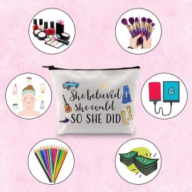 TSOTMO Donna and The Dynamos Musical Movie Lover Inspirational Gift She Believed She Could So She Did Zipper Pouch Makeup Bag (She believed Mia)
