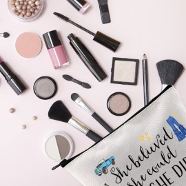 TSOTMO Donna and The Dynamos Musical Movie Lover Inspirational Gift She Believed She Could So She Did Zipper Pouch Makeup Bag (She believed Mia)