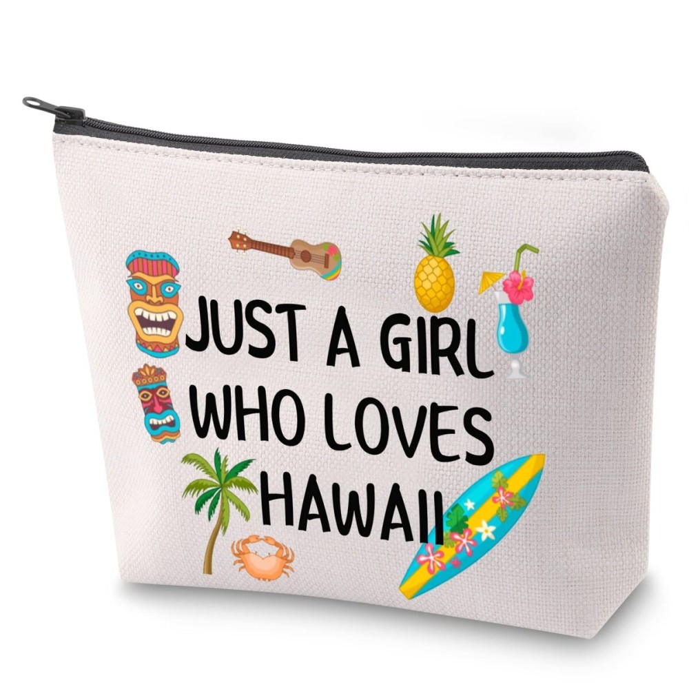ZJXHPO Summer Vacation Cosmetic Bag Just A Who Loves Hawaii Makeup Bag With Zipper Summer Trip Travel Case Beach Lover Gift Getaway Trip Gift (Hawaii) ZJXHPO Summer Vacation Cosmetic Bag Just A Who Loves Hawaii Makeup Bag With Zipper Summer Trip Travel Case Beach Lover Gift Getaway Trip Gift (Hawaii)