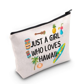 ZJXHPO Summer Vacation Cosmetic Bag Just A Who Loves Hawaii Makeup Bag With Zipper Summer Trip Travel Case Beach Lover Gift Getaway Trip Gift (Hawaii) ZJXHPO Summer Vacation Cosmetic Bag Just A Who Loves Hawaii Makeup Bag With Zipper Summer Trip Travel Case Beach Lover Gift Getaway Trip Gift (Hawaii)