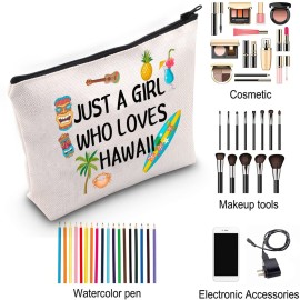 ZJXHPO Summer Vacation Cosmetic Bag Just A Who Loves Hawaii Makeup Bag With Zipper Summer Trip Travel Case Beach Lover Gift Getaway Trip Gift (Hawaii) ZJXHPO Summer Vacation Cosmetic Bag Just A Who Loves Hawaii Makeup Bag With Zipper Summer Trip Travel Case Beach Lover Gift Getaway Trip Gift (Hawaii)