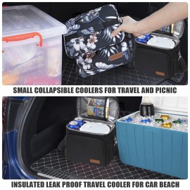 Soft Cooler Bag Insulated Leakproof Portable Collapsible Small Ice Chest for Beach Picnic Camping Travel for Car Road Trips, Lunch Box Cooler for Men Work Hieleras para Trabajo, Black