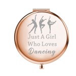 WSNANG Dancer Compact Mirror Dance Recital Gift Dancer Girls Makeup Mirror Gifts for Dance Team Ballerina Dancing Lover (Rose Gold)