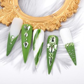 WEILUSI Nail Art Rhinestones Round Beads Flatback Crystals Gems 8620Pcs Multi Shapes Glass Crystal Rhinestones for Nail Art Makeup Face Decor Crafts Supply (Green Multi-Shape Rhinestones) WEILUSI Nail Art Rhinestones Round Beads Flatback Crystals Gems 8620Pcs Multi Shapes Glass Crystal Rhinestones for Nail Art Makeup Face Decor Crafts Supply (Green Multi-Shape Rhinestones)