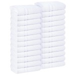 STF Linen White Salon Towels 16x27 Inch Pack of 24 100% Ring Spun Cotton Terry Towel for Gym, Hair, Beauty, Spa, Face, Hand Towels Soft & Absorbent Fingertip