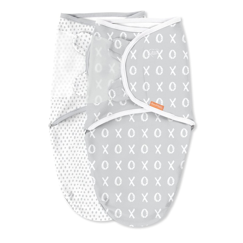 SwaddleMe Easy Change Swaddle - Size Small/Medium, 0-3 Months, 2-Pack (Kiss Ya)