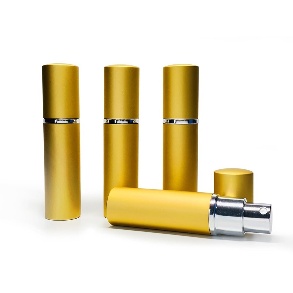 ZbFwmx 20 Pack Set 10ML Protable Refill Bulk Atomizer Spray Travel Perfume Bottle Hydrating Empty Bottle (20Pack Metal Gold)