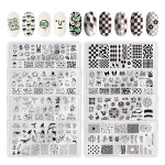 MR.FOX Nail Stamping Plate Set, 8Pcs Nail Art Stamp Kit Templates for Women with Plenty of Images
