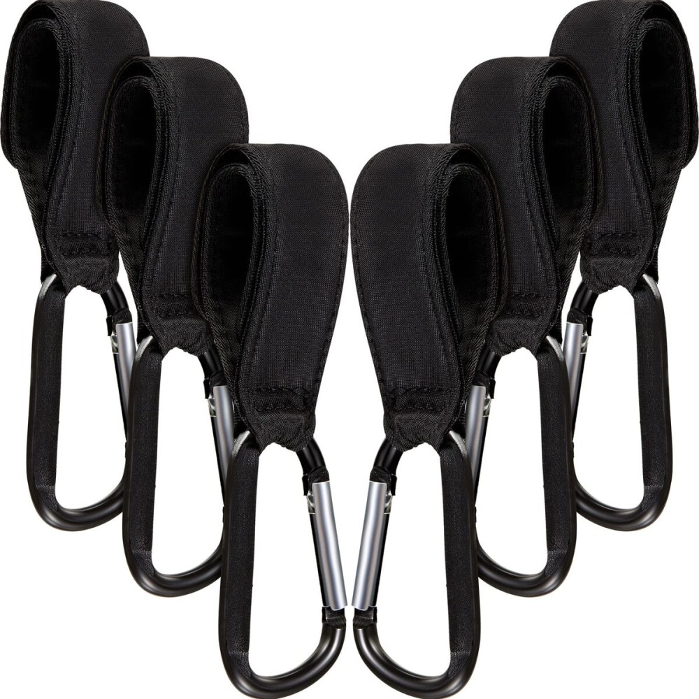 6 Pack Baby Stroller Hooks for Hanging Diaper Bags Pram Clips for Bags Multipurpose Hooks for Grocery Shopping Backpack Stroller Accessories Pram Buggy Clips Straps Hook
