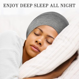 Fittia Satin Hair Bonnet for Sleeping, Silky No Frizzy for Curls Care, Adjustable Strap for Non-Slip, Dreadlocks Cap for Women&Men Light Grey