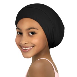 Kids Satin Bonnets for Girls Sleeping: Adjustable for 2-8 Years, Silky Smooth for Frizzy Curly Hair, Breathable and Soft Black Kids Satin Bonnets for Girls Sleeping: Adjustable for 2-8 Years, Silky Smooth for Frizzy Curly Hair, Breathable and Soft Black