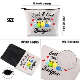 G2TUP Budgie Lover Gift Who Loves Budgies Makeup Bag Budgie Mom Cosmetic Bag Parakeet Pet Bird Lover Gift for Budgerigar Girls Women (Who Loves Budgies White Bag) G2TUP Budgie Lover Gift Who Loves Budgies Makeup Bag Budgie Mom Cosmetic Bag Parakeet Pet Bird Lover Gift for Budgerigar Girls Women (Who Loves Budgies White Bag)
