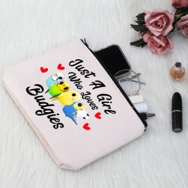 G2TUP Budgie Lover Gift Who Loves Budgies Makeup Bag Budgie Mom Cosmetic Bag Parakeet Pet Bird Lover Gift for Budgerigar Girls Women (Who Loves Budgies White Bag) G2TUP Budgie Lover Gift Who Loves Budgies Makeup Bag Budgie Mom Cosmetic Bag Parakeet Pet Bird Lover Gift for Budgerigar Girls Women (Who Loves Budgies White Bag)