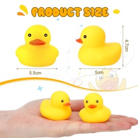 Vinsot 100 Pcs Mini Rubber Ducks Bulk Rubber Duck Bath Toys Squeak Float Bath Toy for Birthday Party Favors Gift Summer Beach Pool Activity Carnival Game(2.17 x 1.97 x 1.85 Inch)