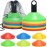 Yunsailing 120 Pack Soccer Cones for Sports Training Agility Drills Disc Cone with 2 Carry Net Bag and 2 Holder Multicolor Round Cones Practice Set Equipment for Sport Football Basketball Kid Game