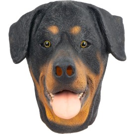 PartyHop Rottweiler Mask Dog Head Animal Latex Full Head Realistic Masks Fancy Dress for Halloween Carnival Costume Party