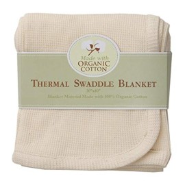 TL Care 30 X 40 Thermal/Waffle Swaddle Blanket Made with Organic Cotton, Natural Color, Soft Breathable, for Boys and Girls