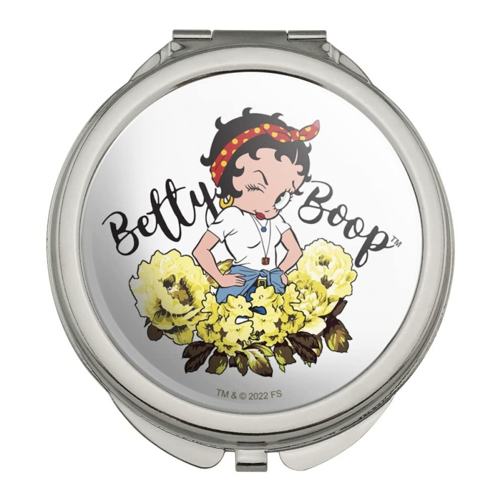Betty Boop Sassy Flowers Compact Travel Purse Handbag Makeup Mirror
