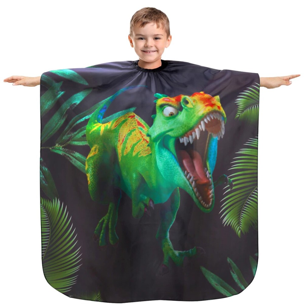 Aethland Kids Haircut Cape, Hair Cutting Cape for Kids - Professional Barber Cape Salon Cape Cloak Apron for Hair Stylist Hair Cutting (Green Dinosaur) Aethland Kids Haircut Cape, Hair Cutting Cape for Kids - Professional Barber Cape Salon Cape Cloak Apron for Hair Stylist Hair Cutting (Green Dinosaur)