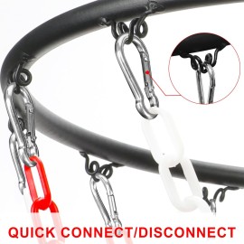 Yyiwhmy Basketball Net Replacement Heavy Duty,Resin Material, Anti-Rust Use Indoor Outdoor Standard 12-Ring Basketball HoopRed White 