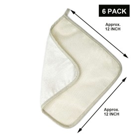 PPHAO BASIC - Large XL Soft Weave Cotton Washcloths - Exfoliating Scrubbers for Face & Body - 6 Pack