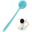 BAOOOFU Silicone Back Brush Long Handle Soft Body Brush for Shower Exfoliating Body Scrubber, Back Scrubber for Elderly Men Women, Hook Provided (Blue)