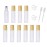 10 Pcs Frosted Glass Essential Oils Roll on Bottles,10ml Refillable Massage Roller Bottles Perfume Bottles with Stainless Steel Ball Wood Grain Cap Empty Travel Roller Essential Oils Vials(White)