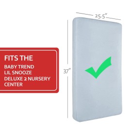 Pack and Play Mattress Pad (6 Sizes), Compatible with Baby Trend Lil Snooze Deluxe 2 Nursery Center, Pack and Play Mattress Sheets Cover Soft Quilted Protector
