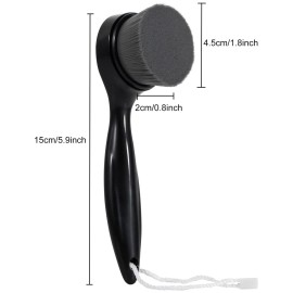 Beomeen 2 Pack Soft Bristle Facial Cleansing Brush for Deep Pore Cleaning, Face Exfoliating Scrub Brush for Face Cleansing Skincare Massaging (Black)