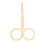 Yutoner Eyebrow and Nose Hair Safety Curved Scissors, 3.4 Inch Stainless Steel Professional Facial Hair Beard Eyelashes Eyebrow and Moustache Scissors Trimmer (Gold)
