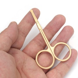 Yutoner Eyebrow and Nose Hair Safety Curved Scissors, 3.4 Inch Stainless Steel Professional Facial Hair Beard Eyelashes Eyebrow and Moustache Scissors Trimmer (Gold) Yutoner Eyebrow and Nose Hair Safety Curved Scissors, 3.4 Inch Stainless Steel Professional Facial Hair Beard Eyelashes Eyebrow and Moustache Scissors Trimmer (Gold)