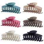 MAORULU 6 Pack 3.5 Hair Clip for Thin and Medium Thick Hair, Strong Hold Hair Clip for Fine Hair, Non-slip Cute Claw Clip for Women and Girls, Extra Lightweight Matte Jaw Clip (Multi Color), 6 Count