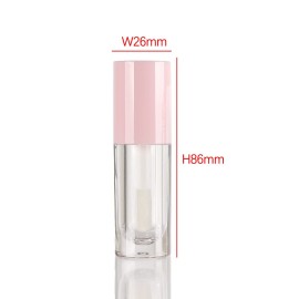 COSIDEA 14pcs Empty 6ml big doe foot wand Chunky lip gloss tubes for DIY lipgloss,Pink round lipgloss containers tubes with thick wand (Pink)