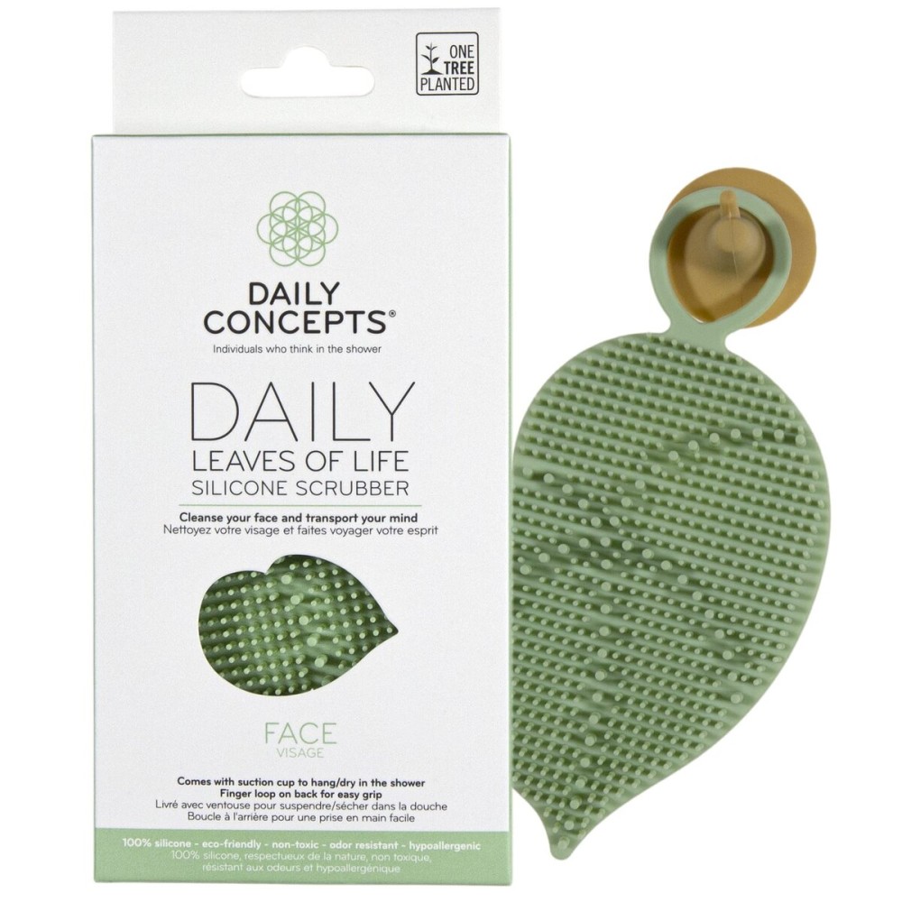 Daily Leaves of Life Facial Silicone Scrubber - Cleanse in and Around The Curves. The Silicone Tips Grab onto Dirt and Oil to Remove Makeup, Sunscreen