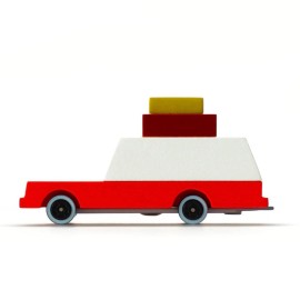 CANDYCAR Wooden Diecast Collection - Luggage Wagon, Premium Handcrafted Beech Wood Toy Car
